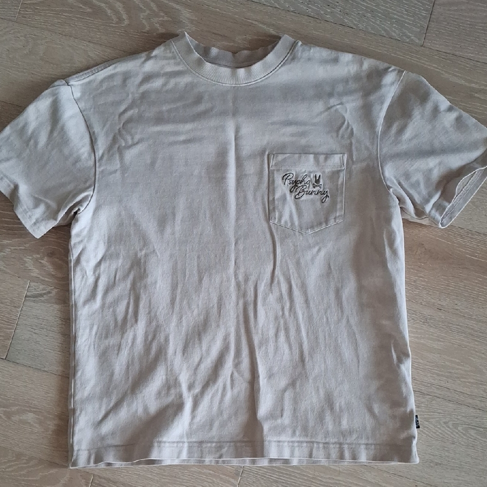 Psycho Bunny Cream Graphic Pocket T-Shirt - 3 (XS/S)
